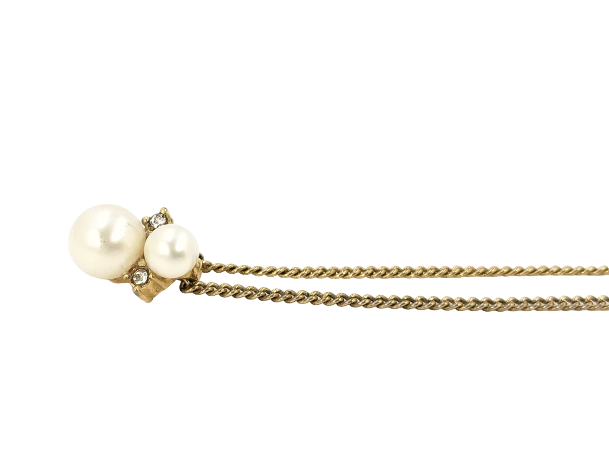 christian dior vintage rhinestone pearl necklace