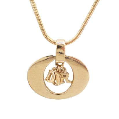 christian dior vintage round logo necklace