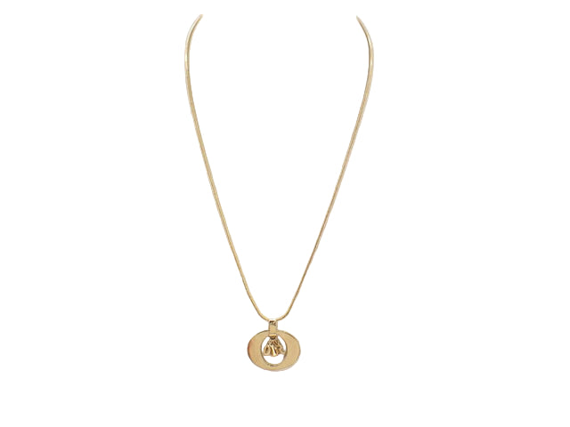 christian dior vintage round logo necklace