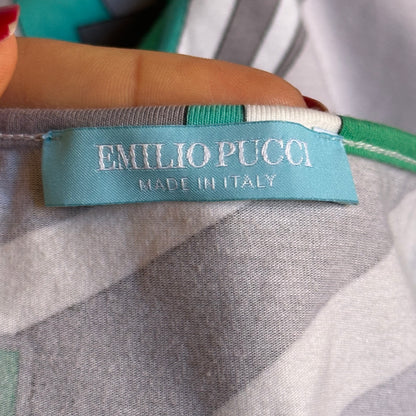 Emilio Pucci label on a garment with a blurred background