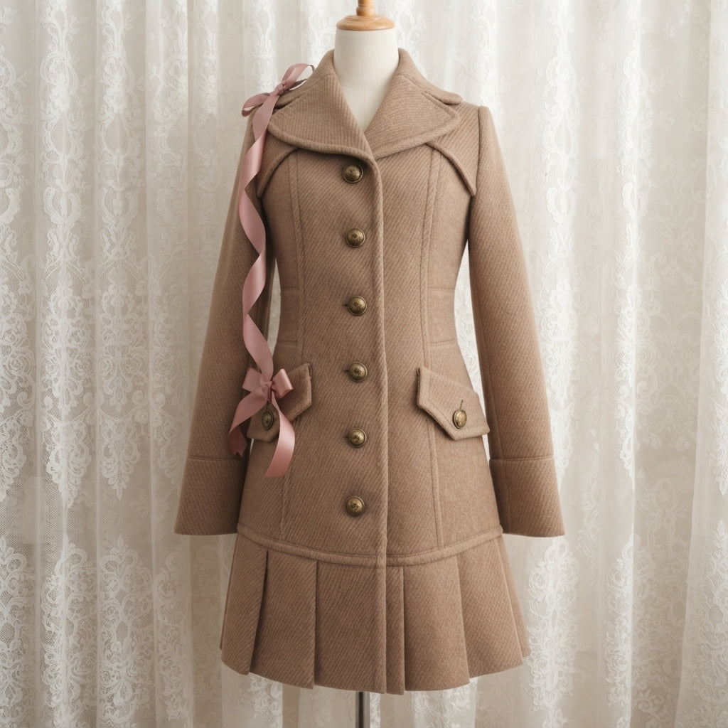 pre-loved burberry blue label beige pleated flirty dress coat