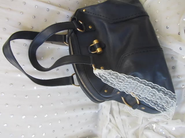 vintage handbag on white background