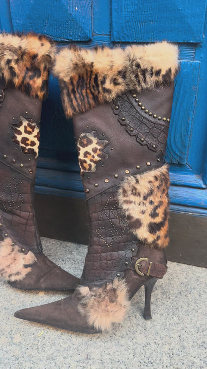 el dantes fur trimmed iconic vintage boots