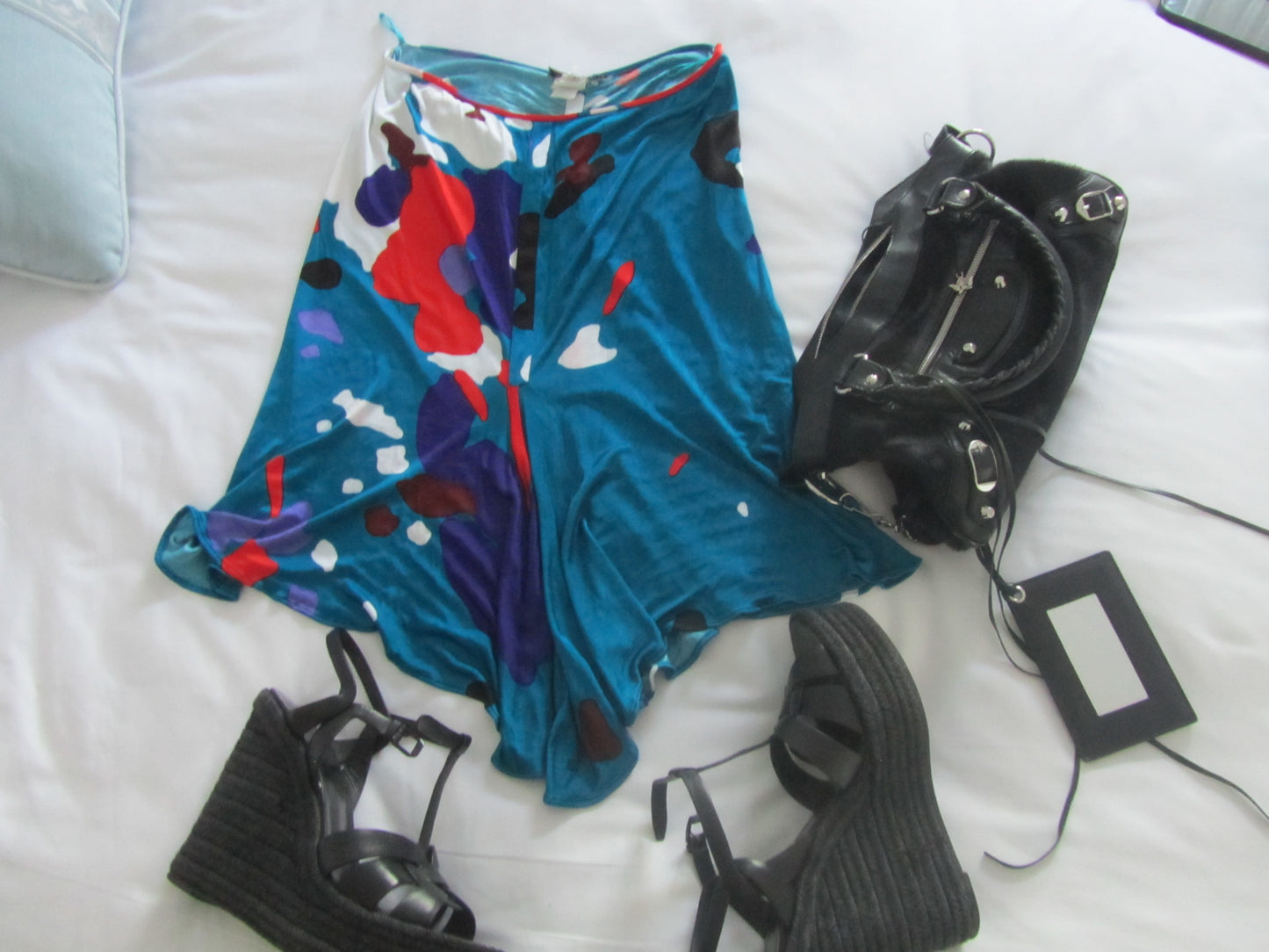 gianni versace vintage silk midi skirt