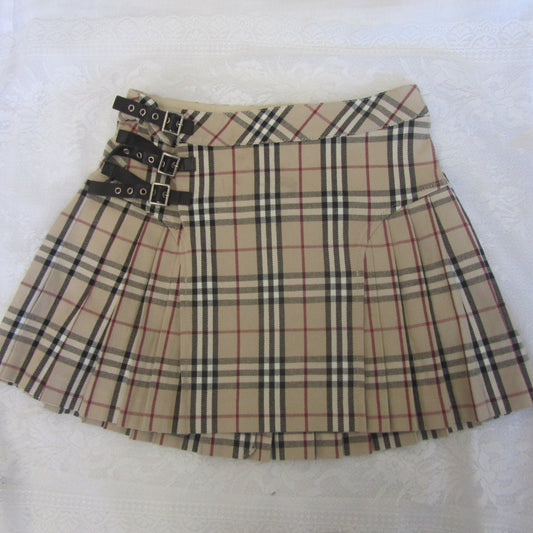 xovintage burberry blue label grunge belted vintage mini skirt cosmopolitan vintage